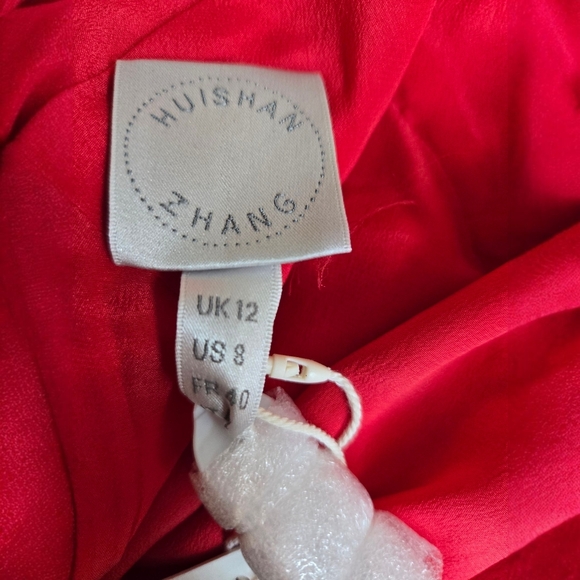 Huishan Zhang Chic Red Sequin And  Fringe Midi Dress - NWT - Picture 5 of 7